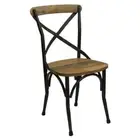 New Vintage Look Dining Chair Rustic Cross Back Commercial Cafe Chairs