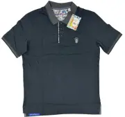 NEW Robert Graham LUCIFER Polo Short Sleeve Shirt Size M Black Skull Men’s $98