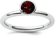 925 Sterling Silver Bezel Polished Stackable Expressions High 5mm June Crystal Ring USA Size 10 Jewelry for Women