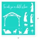 A Child Is Born Chalk Couture Transfer 18" x 18" Christmas Nativity Stencil NEW