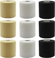 Athletic Tape, 9PCS 3inch X 30 Yard Waterproof Elastic Polyurethane Pre Wrap, Skin Friendly Breathable Absorb Sweat Sports Tape for Tennis Racket, Bike Handlebar, Table Tennis Racket