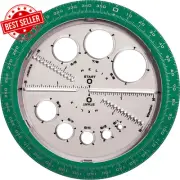 Angle and Circle Maker with Integrated Circle Templates, 360 Degree, 6 Inch / 15