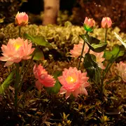 Solar Garden Lights 2Pcs Solar Lotus-Flower Light 3-LED Stake Light