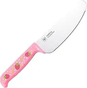 Yaksell 33076 Children's Knife, Safe Knife, Made in Japan, Dishwasher Safe, Antibacterial, 8.7 inches (22 cm), Pretend Play, Candy Making, Present, Gift, Strawberries and Hana, Pink