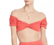 NWT Helen Owen X Aqua Orange 100% Rayon Twist Front Cropped Top Size Small