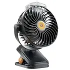 Elosung Black Portable Clip On Mist Fan Rechargeable Cooling With Adjustable Spr