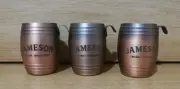 3 x Jameson Irish Whiskey Brushed Copper Tone Metal Barrel Shaped Shot ‘Glass’
