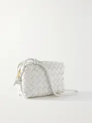 [Bottega Veneta] Bottega Veneta - Loop Mini Intrecciato Leather Shoulder Bag - White - One size One size White