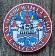 Las Vegas **EXCALIBUR** $5 "UNCIRCULATED" 12th Anniversary