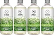 Lemongrass Diffuser Refill 2000ml - 2L - Set 4x500ml - Fresh & Long Lasting Fragrance - Refill Bottle with Natural Pure Essential Lemongrass Oil - Best for Aromatherapy - Home - Kitchen - Office