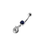 Silver Fancy CROSS Dangling Belly Ring