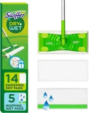 Swiffer Sweeper 2-in-1 Dry + Wet Floor Mopping and Sweeping 1 Kit, Multicolor