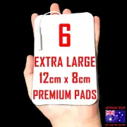 TENS EMS ELECTRODE PADS - 12cm x 8cm x 6 EXTRA LARGE PADS