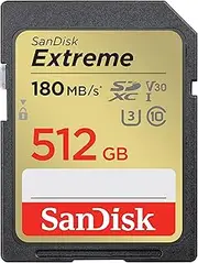 SanDisk 512GB Extreme PRO SDXC UHS-I Memory Card - C10, U3, V30, 4K UHD, SD Card - SDSDXXD-512G-GN4IN
