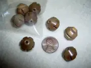 8 vintage Lite Brown Octagon Wood Beads -15 mm