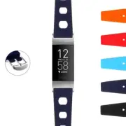 StrapsCo Vintage Style Rubber Rally Band Strap for Fitbit Charge 4 & Charge 3