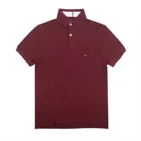 在飛比找PChome24h購物優惠-TOMMY 熱銷刺繡Logo短袖Polo衫-酒紅色