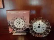 Godinger Crystal Legends "MEDALLION" 24% Lead Crystal 4" Clock - Roman Numerals