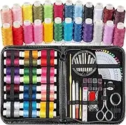 Sewing Kit for Adults and Kids 24 Color Threads Beginners Sewing Supplies Filled Sewing Needle and Thread Kit Scissors Thimble and Clips Etc for Travel Family Everyday or Emergency and DIY Sewing Kits