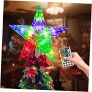 FISHOPE LED 24 Modes Color Changing 9.5"s Star Lighted, Christmas Tree Topper