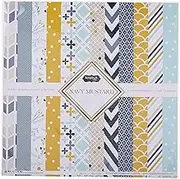 Scrapbook Customs 37495 Themed Paper Scrapbook Kit, Navy Mustard