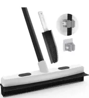 Sunally Rubber Broom Pet Hair Remover, Fur Remover Broom with Squeegee
