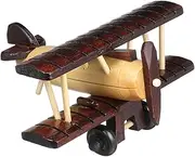 INOOMP Vintage Wooden Plane Model Ornament Retro Airplane Decor for Home Desktop Craft for Boy Room Elegant Rustic Design for Living Room Office