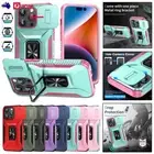 Armor Ring Case Shockproof Lens Cover For iPhone 16e 16 15 14 13 12 11 Pro Max 8