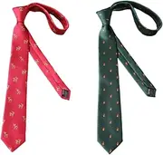 [Dickly] 2 Pieces Mens Ties Embroidered Neck Ties for Formal Ceremonies School Dances