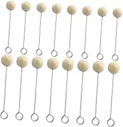 BEBEMOKO 100Pcs Wool Daubers Brush Handle Dye Applicators for Leather Craft DIY Staining Dyeing Durable Wool Balls for Efficient Leatherworking