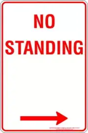 No Standing Arrow Right | Parking Signs