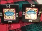 Small Pet Picture frames (2) Adorable 4 inch square w/3 inch picture