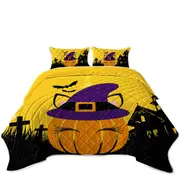 Cute Witch Pumpkin for Halloween Coverlet