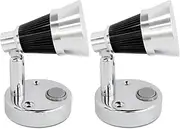 Dream Lighting 12 Volt LED Swivel Reading Light Button Switched Cool White RV Caravan Motorhome Camper Trailer Boat Yacht Bedside Map Book Ipad Interior Wall Lamps Pack of 2