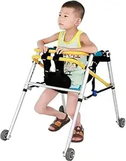 Cerebral Palsy Walker Child, Folding Child Rehabilitation Rollator Walker Drive,Aluminum Alloy 4 Wheels Kids Mobility Walking Aids with Seat (Size : C)