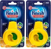 2x Finish 4ml Dishwashing Hanging Freshener w/ Clip for Dishwasher Lemon & Lime