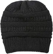 [Taidor] Knit Hat, Ponytail Beanie Cap Outdoor Winter Stretch Cable Bun Knit Hat