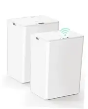 2 Pack 4 Gallon Bathroom Trash Can with Lid, Small Automatic 2 Pack White