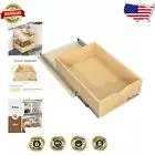 Natural Birch Wood Slide-Out Drawers for Efficient Kitchen Cabinet Organization