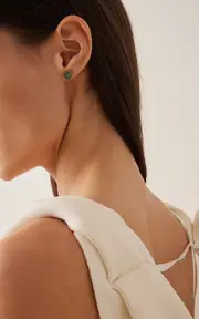 [Sydney Evan] Happy Face 14K Yellow Gold Emerald Earrings