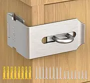 Mixizigoz 90 Degree Hasp Lock Latch, Right Angle Safe Padlock Clasp Hasp for Personal Privacy, 304 Stainless Steel Security Desk Drawer Lock Latch (Silver-1 Pc)