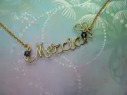 Handmade Gold Wire Personalised Gift - Filled Name Necklace for Mothers & Girls