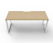 Rapidline Deluxe Loop Leg Workstation Single Sided No Screen 1 Person W1800 X D750 X H730Mm Natural Oak/White