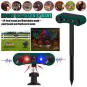 Solar Outdoor Motion Sensor Alarm 2*130db Ultrasonic Siren with 4 Modes Flashing