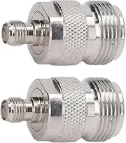 6 Pcs F Type to SMA Connector Adapter Set, Copper Coaxial Coax Cable RF Adapter for Reliable Performance, 50ohm Impedance, 0-6GHz Frequency