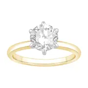 Bevilles 1.50ct Laboratory Grown Diamond Six Claw Solitaire Ring in 18kt Yellow Gold and 18kt White