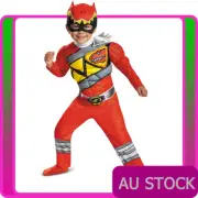 Boys Power Rangers Costume Red Ranger Dino Charge Superhero Child Kids Cosplay