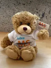 Plushland Bike MS Bear 6", Stuffed Animal - Multiple Sclerosis