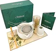 Matcha Whisk Set – 7-Piece Japanese Matcha Tea Set with Chasen, Matcha Bowl, Sifter, Tea Strainer, Whisk Holder & Kitchen Towel – Complete Matcha Kit by Giftora (White)