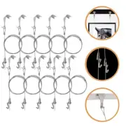 10pcs Hanging Picture Wire Rail Kit Adjustable Photo Hook Art Gallery Exhibition